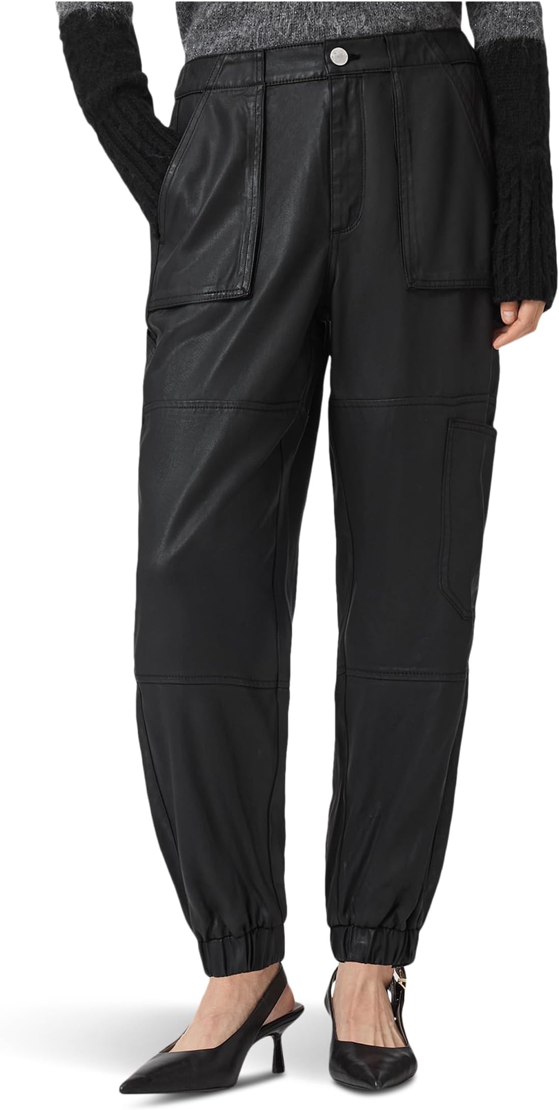

Брюки AllSaints Mila Denim Trousers, цвет Coated Black