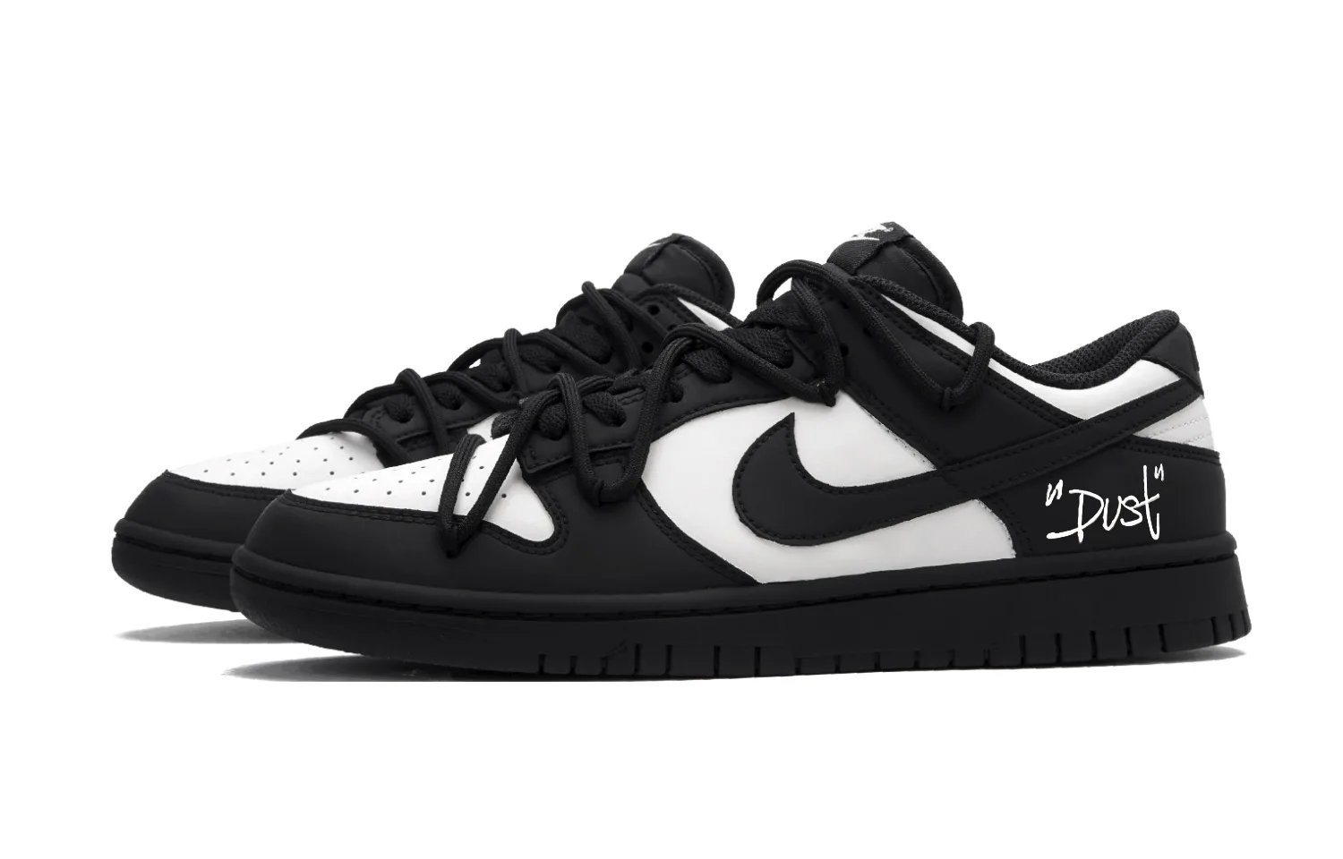 Nike Dunk Black & White Domain Low top Skateboard Shoes мужские черно-белые — фото 4