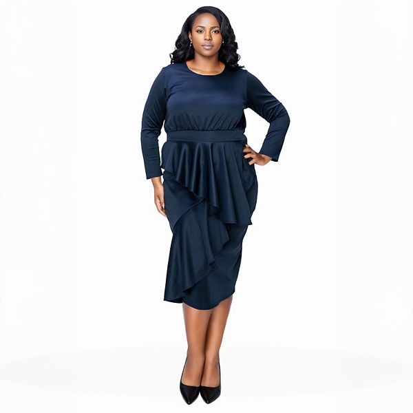 

Платье-футляр Alexandra с рюшами Plus size L I V D, Navy