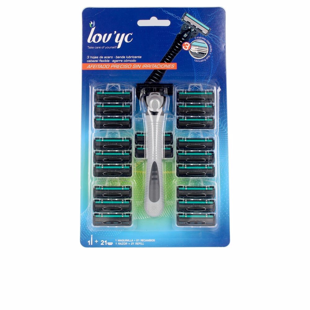 

Лезвия бритвы Lovyc maquinilla + 21 recambios de 3 hojas de acero Lovyc, 22 шт