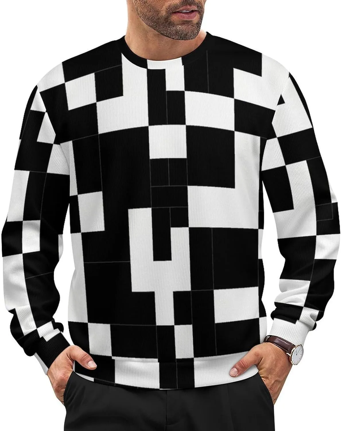 

Мужской мягкий свободный свитер с длинными рукавами Meaudiwes