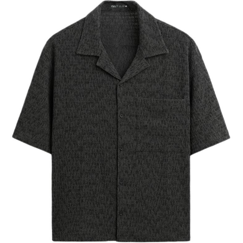

Рубашка мужская угольно-серая Zara, серый