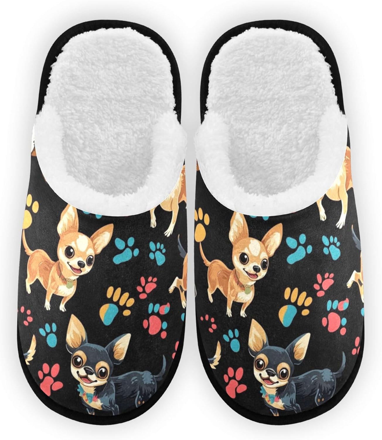 

Тапочки для женщин и мужчин, домашние тапочки с мемори-пенной стелькой, нескользящие для улицы и дома, зимние тапочки для спальни Glaphy, черный/коричневый