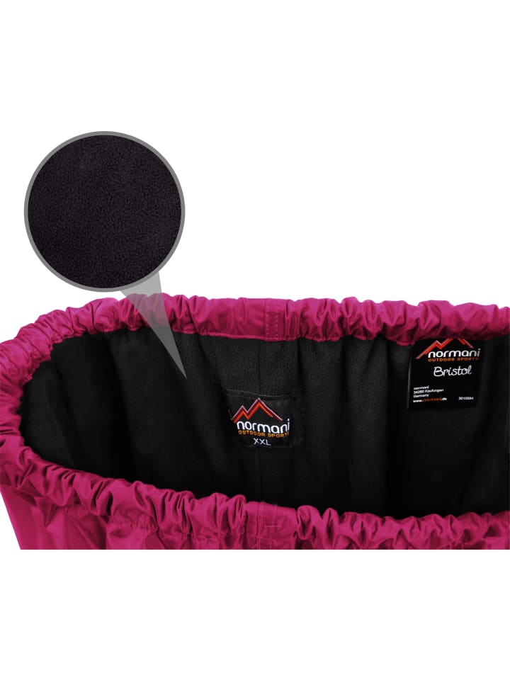 Normani Outdoor Sports Детские непромокаемые штаны с флисовой подкладкой розового цвета — фото 4