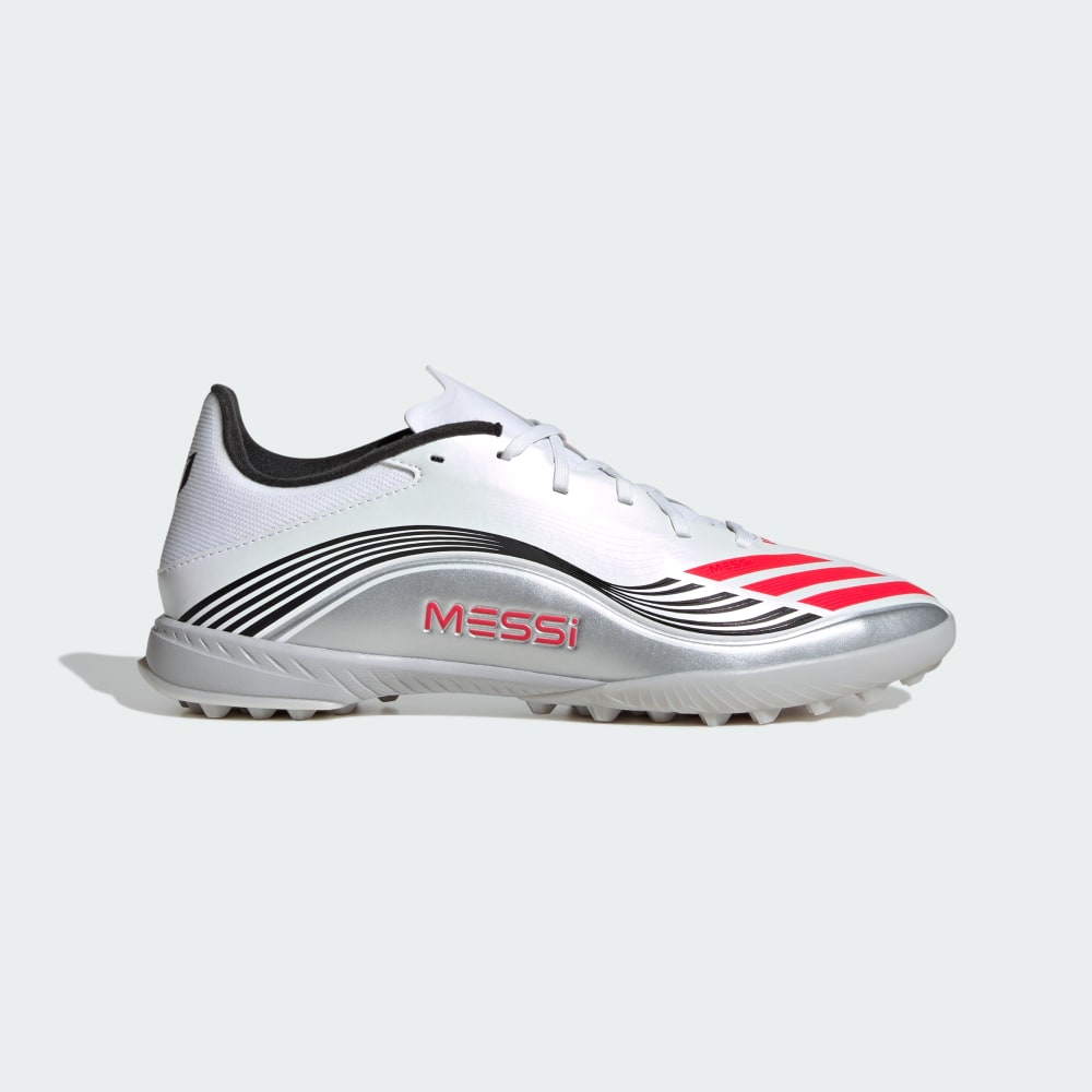 Кроссовки Adidas F50 Messi League Turf Boots, цвет Cloud White/Lucid Red/Silver Metallic — фото 2