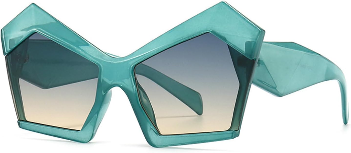 

Винтажные женские солнцезащитные очки «кошачий глаз» с защитой от УФ-излучения, прозрачными линзами, стильный ретро-дизайн, увеличенный многоугольный дизайн mincl, Gradient Green