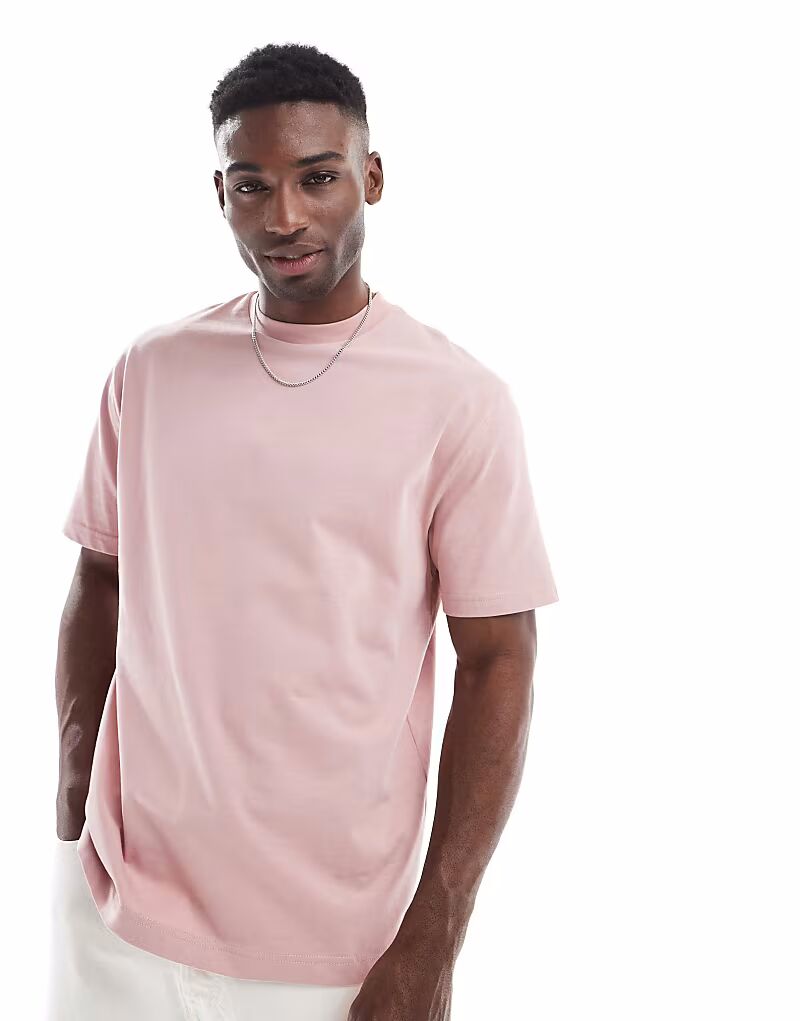 

Футболка ASOS DESIGN из плотного кроя, свободного кроя, розового цвета - LPINK
