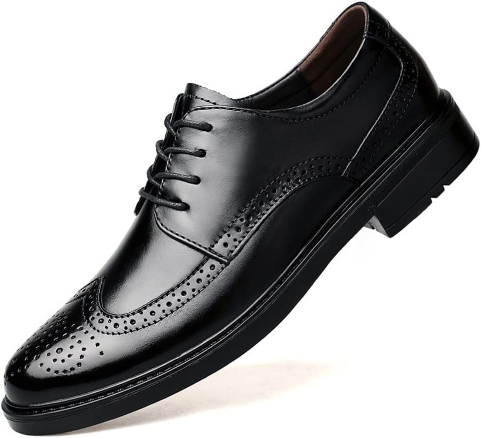 

Мужские оксфорды EVSER с шнуровкой, потертой носовой частью, броги с тиснением и крыловидным мысом, дерби с резиновой подошвой, противоскользящие, с каблуком-блоком, антискользящие, деловые (Цвет: коричневый, Размер: 10.5)