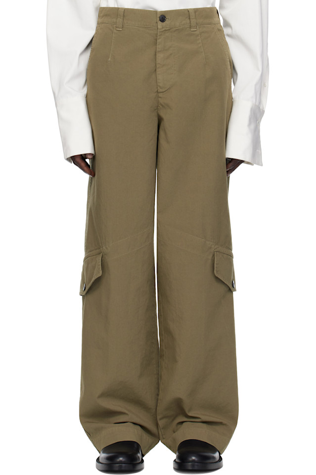 

Хлопковые карго-брюки Dries Van Noten, цвет dust