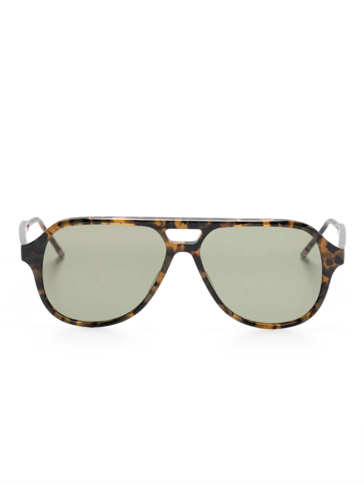 

Солнцезащитные очки черепаховой расцветки Thom Browne Eyewear, коричневый
