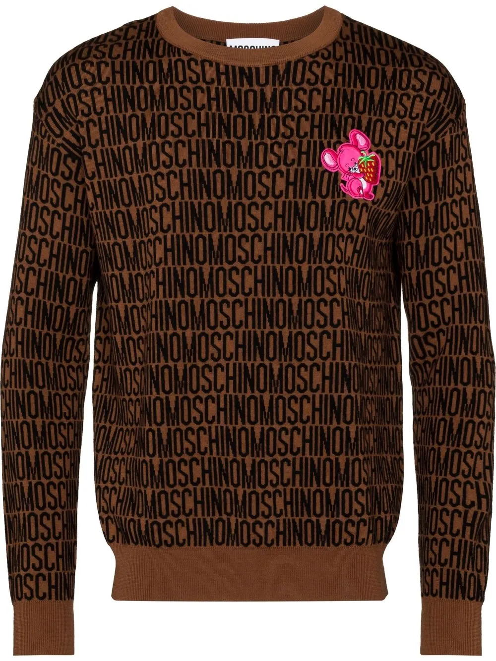 

Джемпер с нашивкой-логотипом Moschino, коричневый