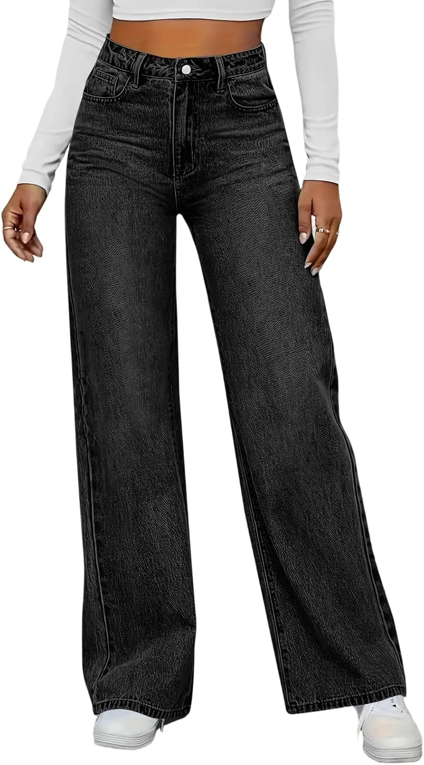 

Женские джинсы Wide Leg High Waisted Stretchy Denim BEIBEINOYA