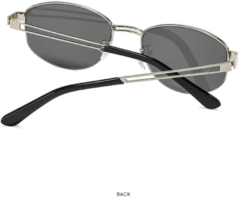 

Роскошные солнцезащитные очки в овальной оправе для женщин и мужчин, для активного отдыха и путешествий, с защитой от УФ-излучения UV400 TVTBBVV, Silver Gray