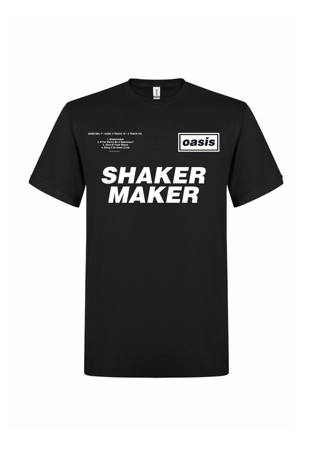 

Футболка с принтом OASIS SHAKERMAKER TRACKLISTING rockshirts, черный