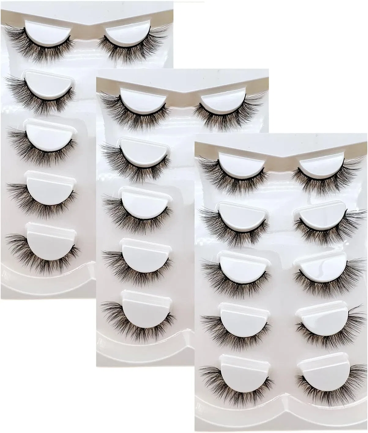 Накладные ресницы Cat Eye 17 мм 3D пушистые 15 пар TIYETA D614k