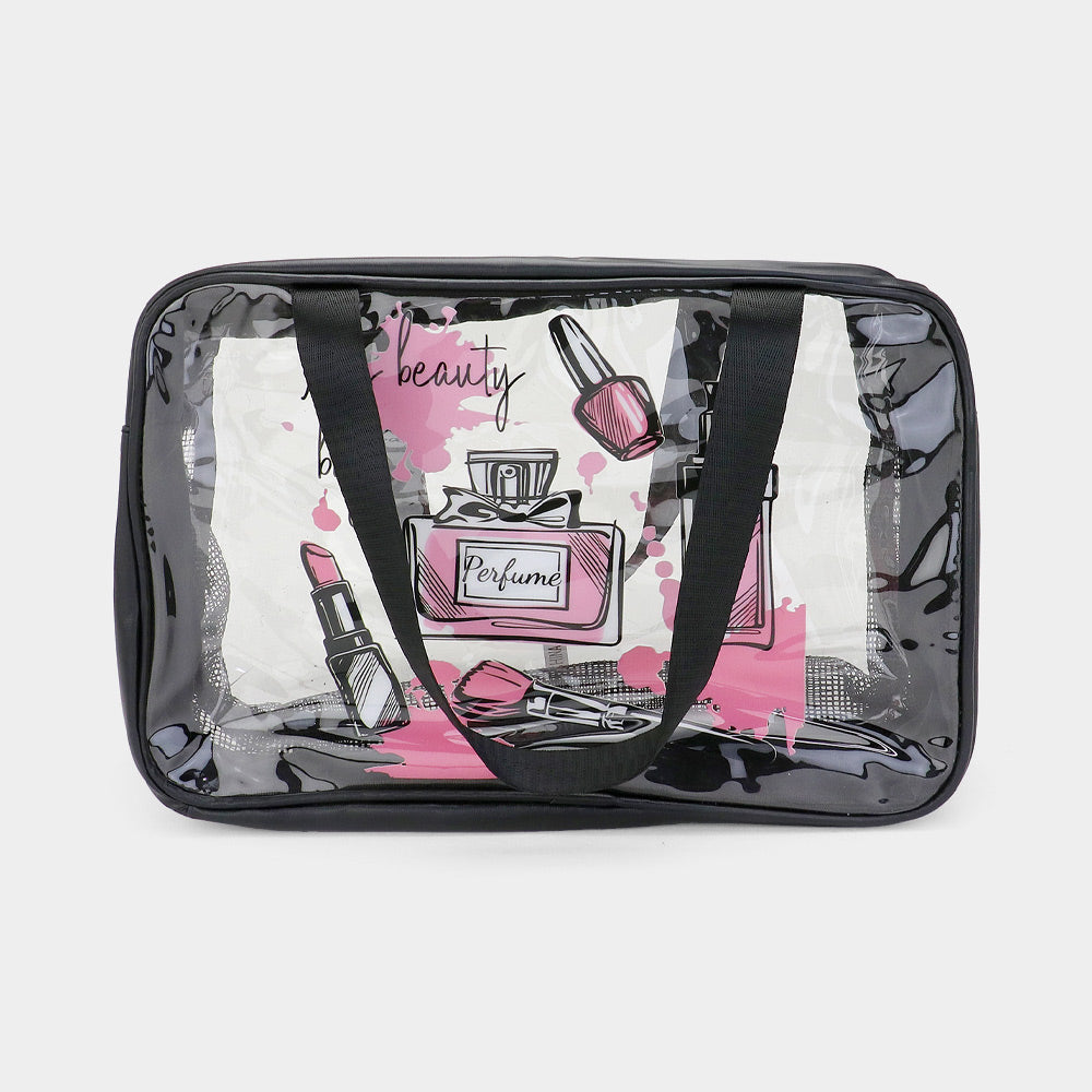 

Косметическая сумка с принтом из прозрачной сетки с разделителем FASHNZFAB, черный