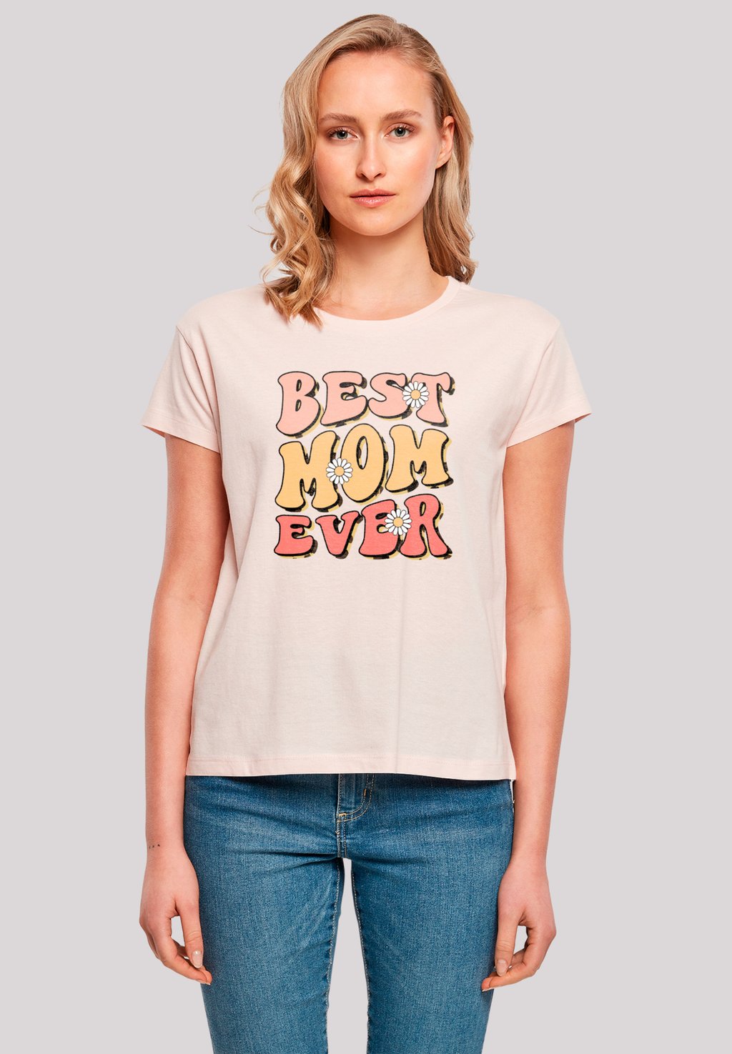 

Футболка с принтом MUTTERTAG BEST MOM EVER RETRO F4NT4STIC, розовый