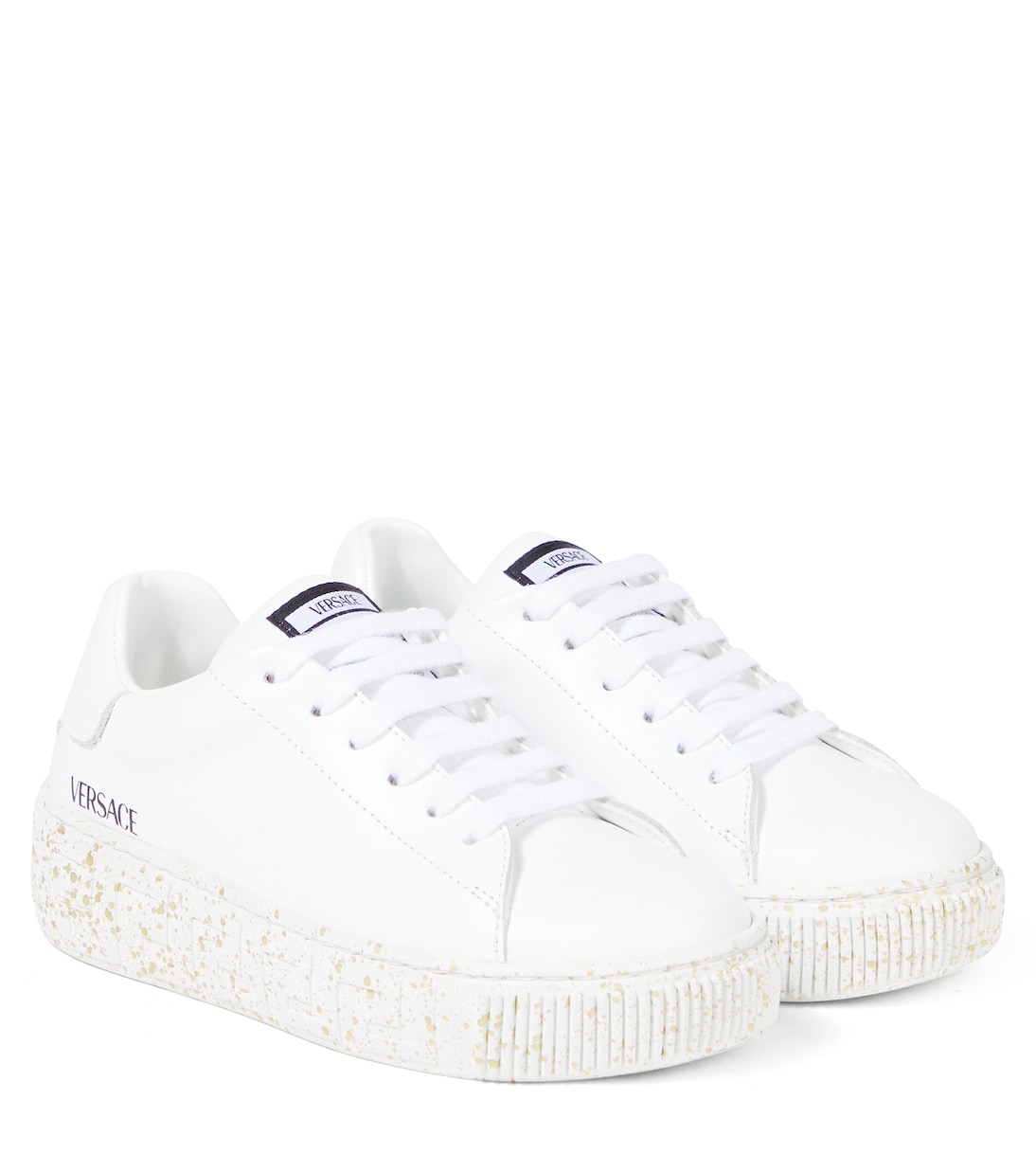

Кожаные кроссовки Versace Kids, Optical White