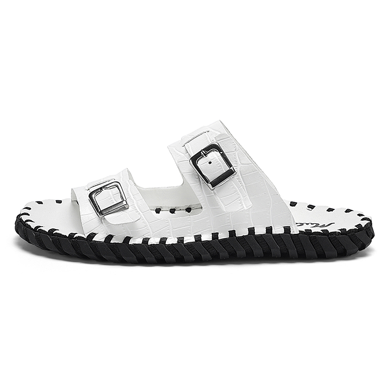 

Mulinsen Скользостойкие износостойкие слайдеры мужские черно-белые, цвет White