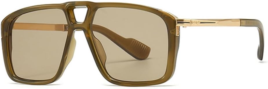 

Ретро-солнцезащитные очки с двойной перемычкой для мужчин, защита от УФ-излучения UV400, заклепки, солнцезащитные очки с градиентным переходом для женщин LANGSER, Olive Green Green