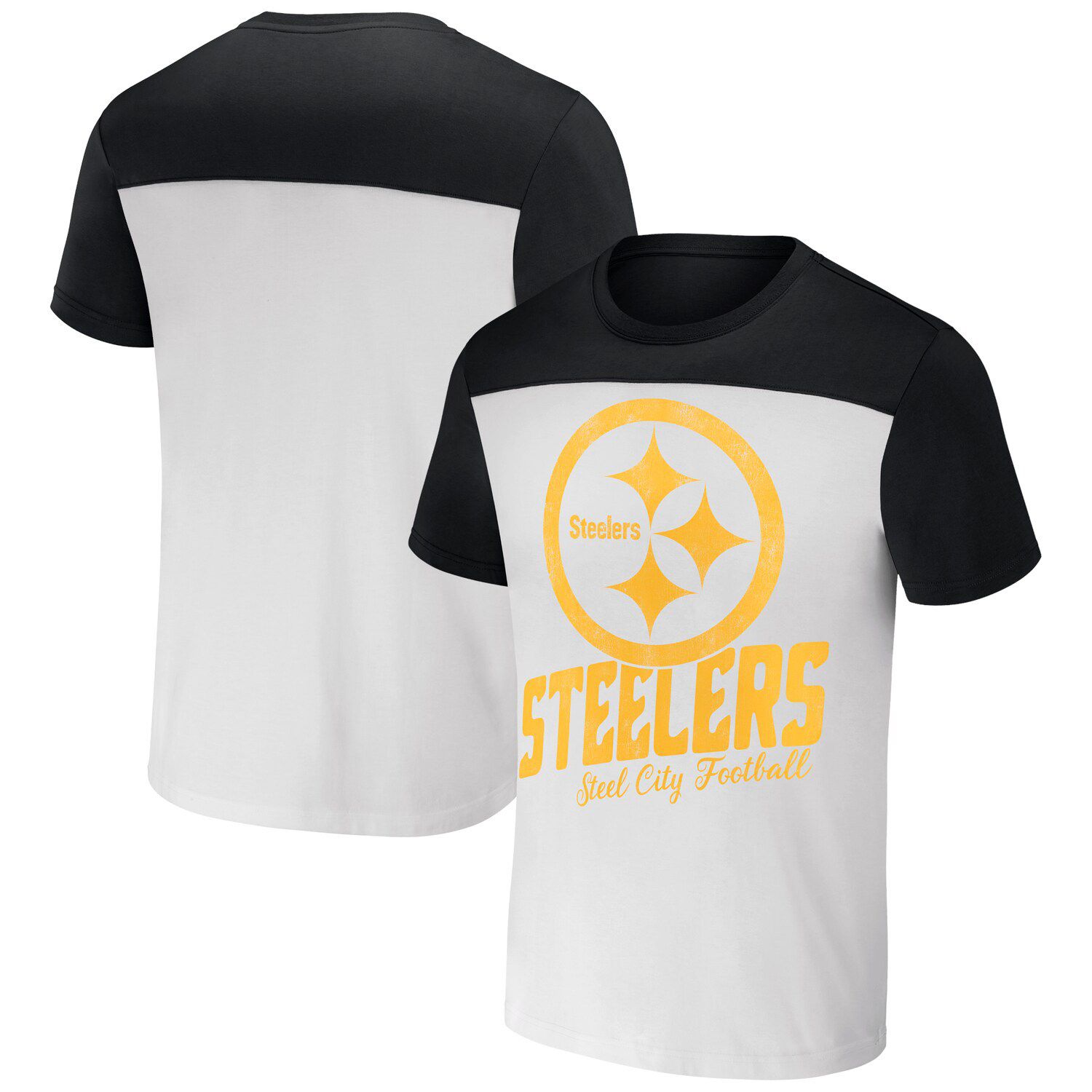 

Мужская футболка NFL x Darius Rucker Collection от Fanatics Cream Pittsburgh Steelers с цветными блоками