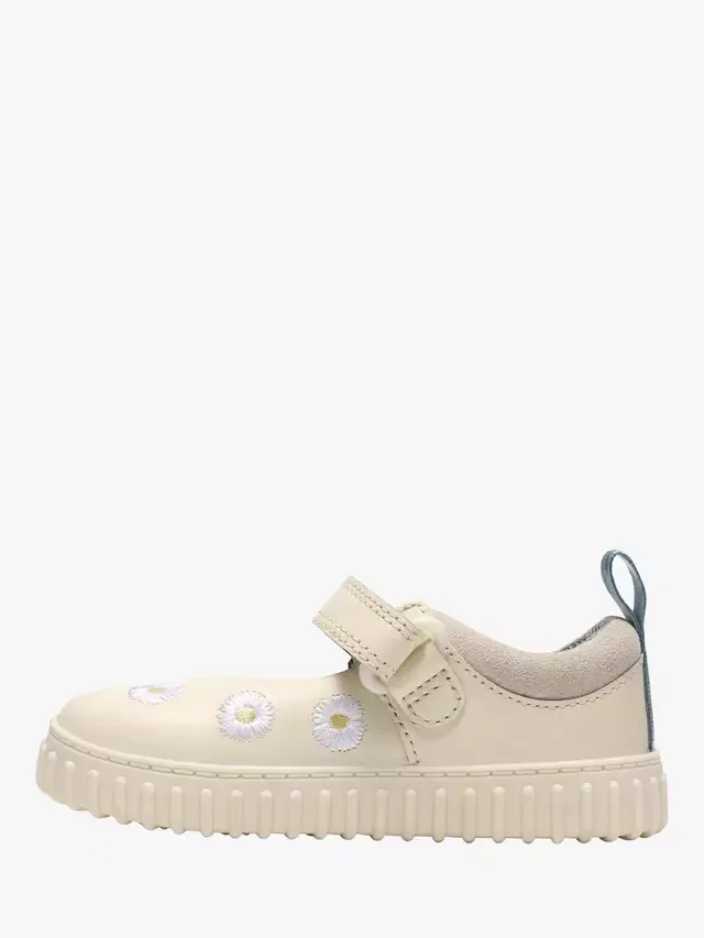 Детские туфли-мэри-джейн Cove Flower T, кремовые Clarks — фото 2