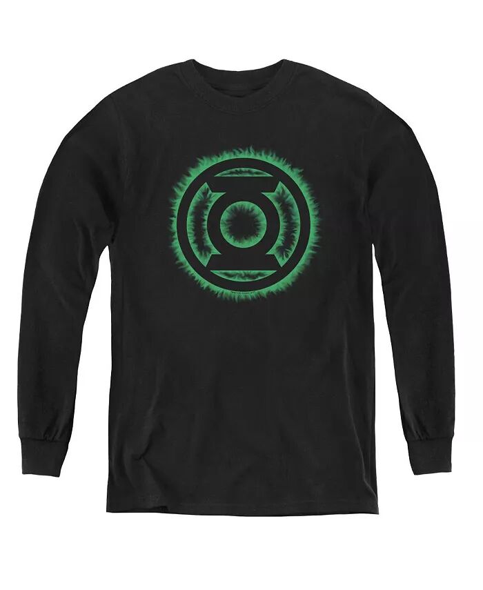 

Свитшот с длинным рукавом с логотипом Green Flame для мальчиков и молодежи Green Lantern, черный