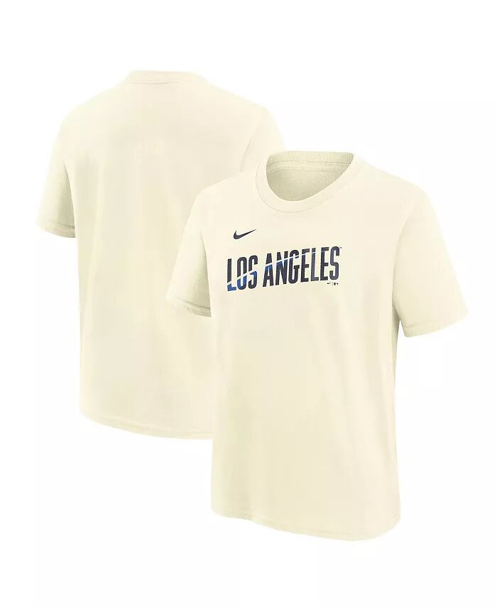 

Футболка Big Boys and Girls Cream Los Angeles Dodgers 2024 с надписью City Connect Nike