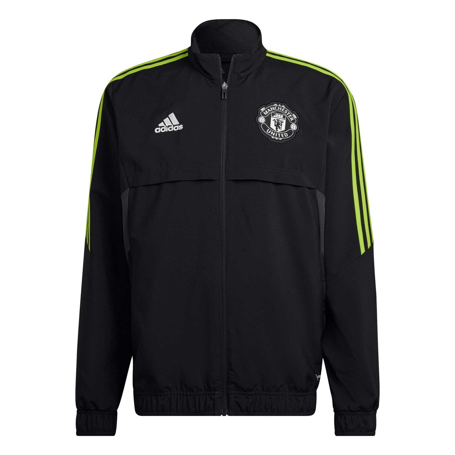 

Мужская черная куртка на молнии Manchester United Presentation AEROREADY adidas, Черный, Мужская черная куртка на молнии Manchester United Presentation AEROREADY adidas