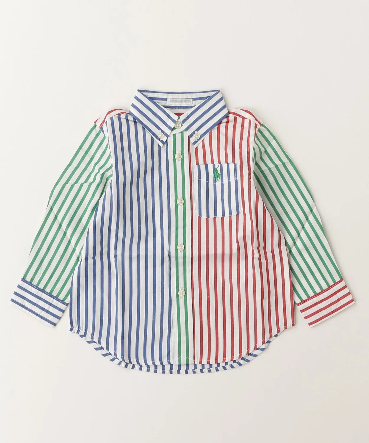 Детская рубашка из хлопкового поплина с полосками, Ralph Lauren, мультицвет — фото 4