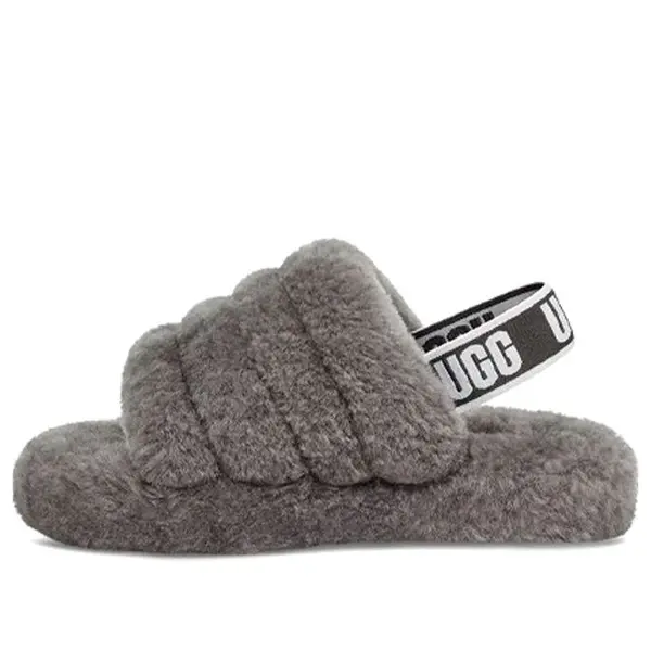 

Кроссовки fluff yeah slide 'charcoal' Ugg, черный