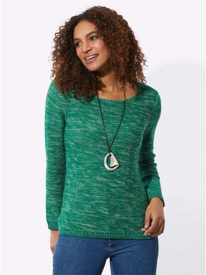 

Свитер с круглым вырезом меланжевого зеленого цвета WITT WEIDEN