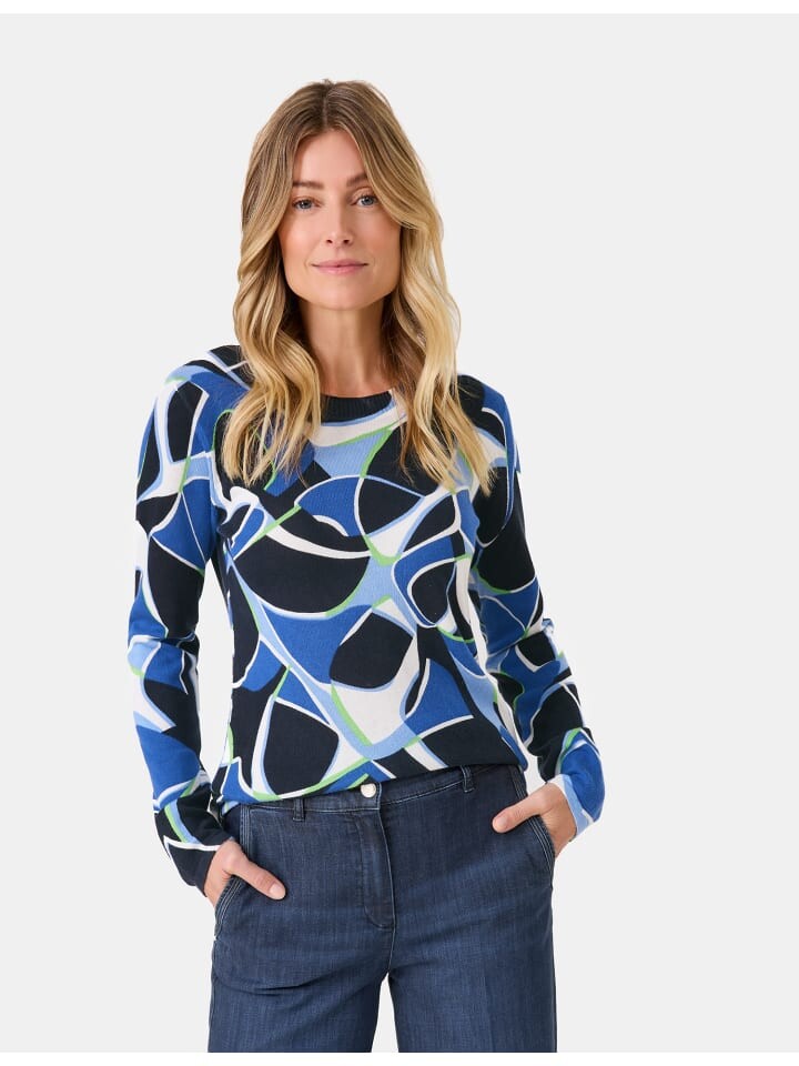 

Пуловер Gerry Weber Pullover Langarm Rundhals, цвет RoyalBlue/NightSky/offwhite