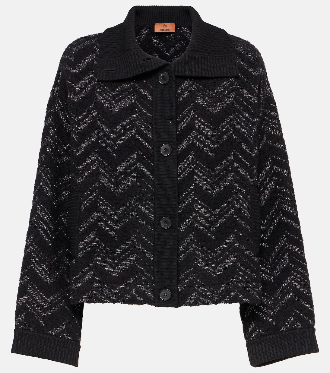 

Кардиган из зигзагообразной ламе и букле Missoni, Black And Silver