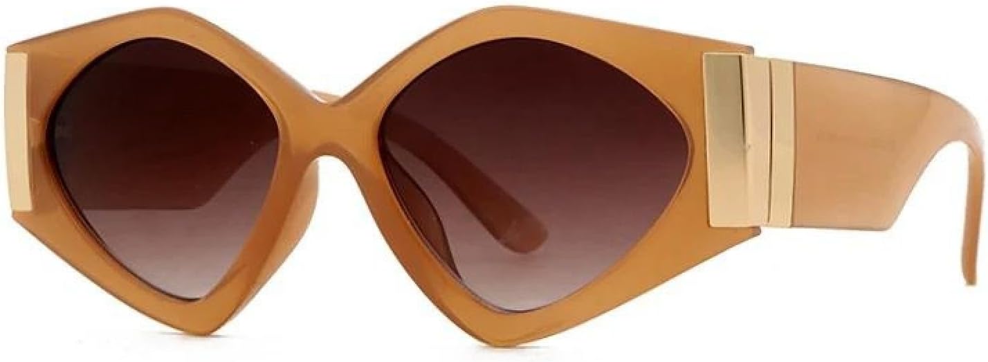 

Модные солнцезащитные очки-ромбы для женщин, роскошные, многоугольные, «кошачий глаз», защита от УФ-излучения UV400, винтажные, неправильной формы TVTBBVV, Yb-2205brown