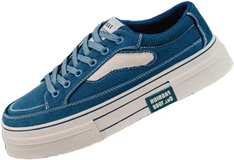 

Мужские повседневные спортивные кроссовки- низкие, на шнуровке, из дышащего парусинового материала, с толстой подошвой и хорошей износостойкостью Hoalox, синий