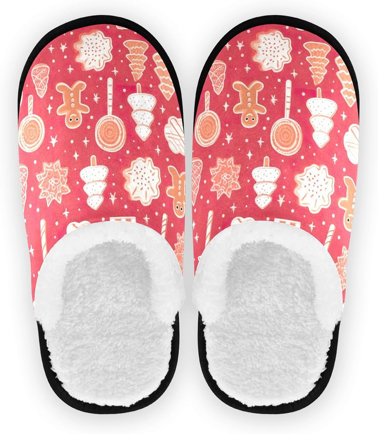 

Рождественские пряничные домашние тапочки UMIRIKO для женщин и мужчин, стираемая нескользящая домашняя обувь с сумкой для хранения для спа-путешествий 20849655, Gingerbread
