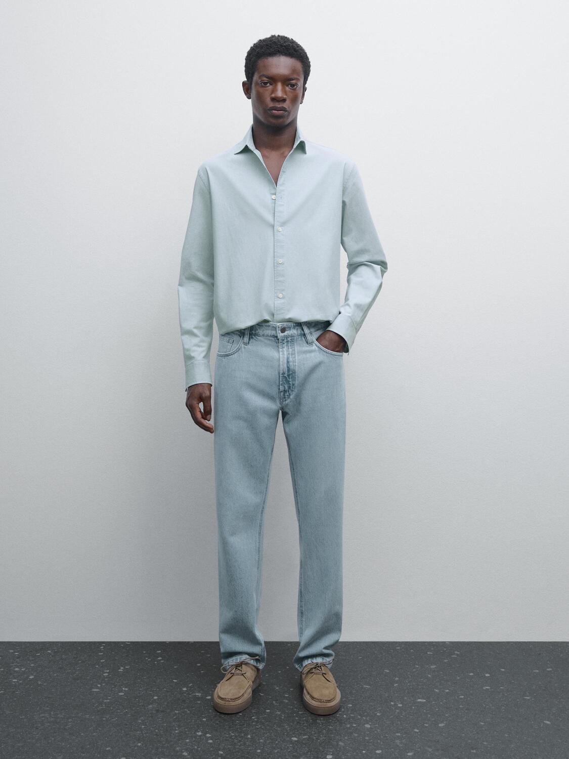 

Джинсовая рубашка узкого кроя Massimo Dutti, Sky Blue