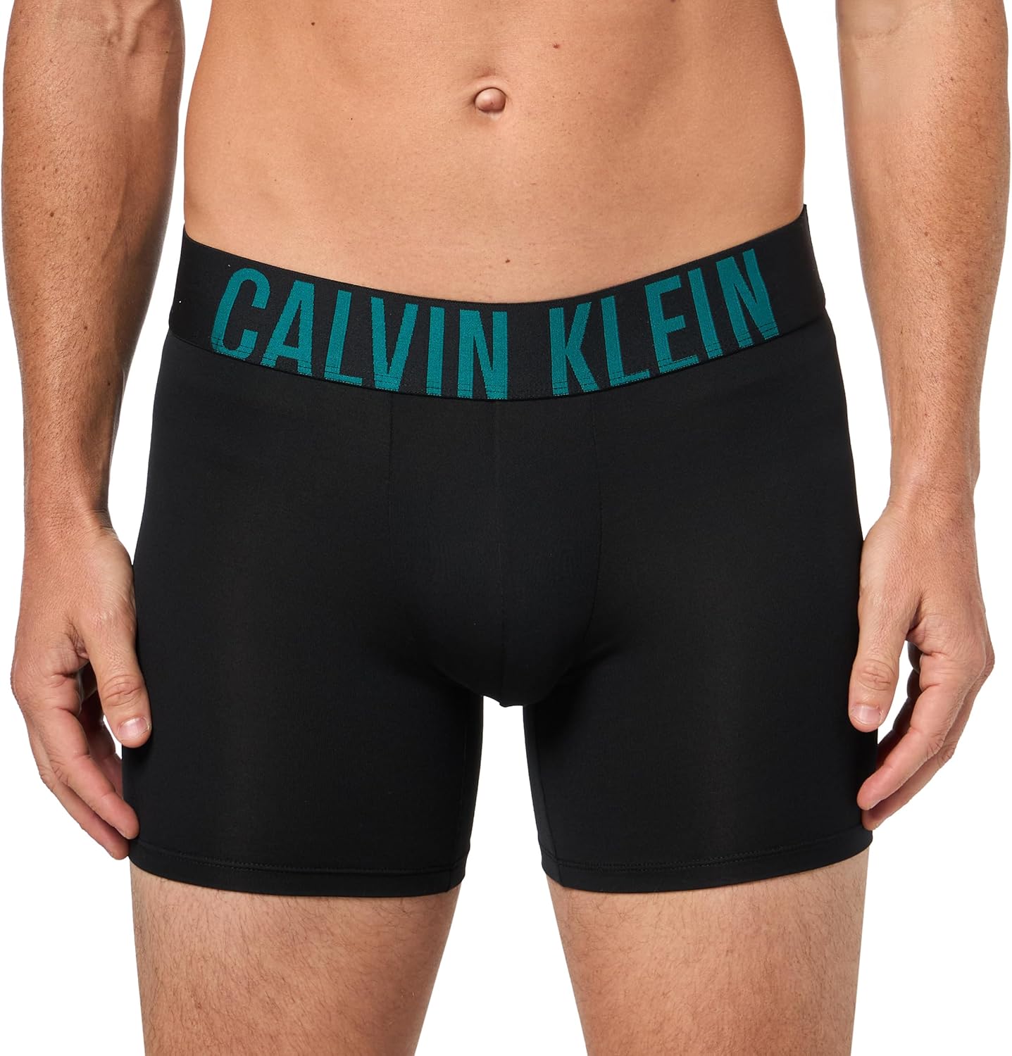 Комплект из 3 трусов-боксеров Calvin Klein Men Intense Power, Black Bodies W/ Aqua Bar, White, Brisk Blue Logos — фото 2