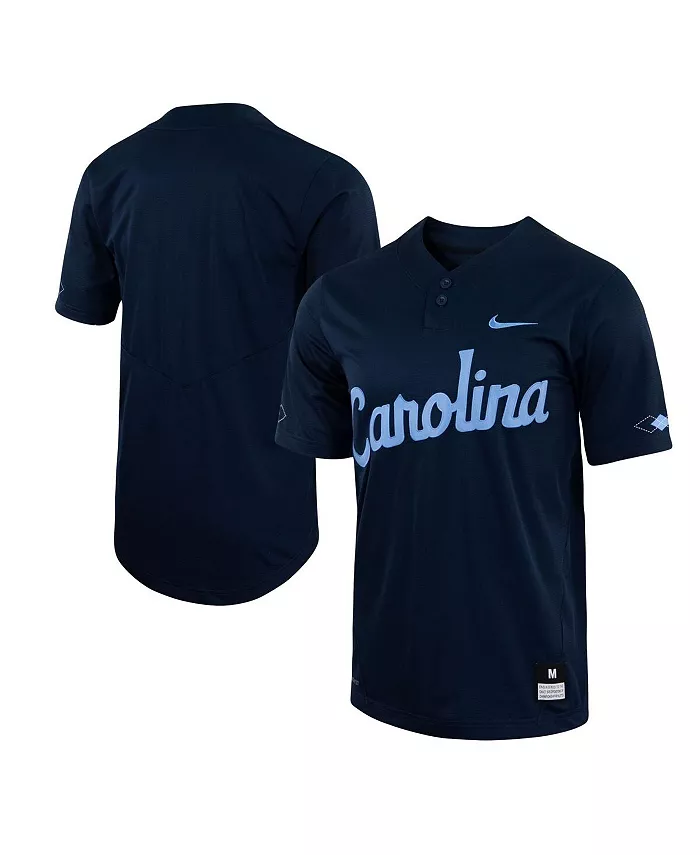 Мужская бейсбольная майка-реплика Navy North Carolina Tar Heels с двумя пуговицами Nike — фото 4