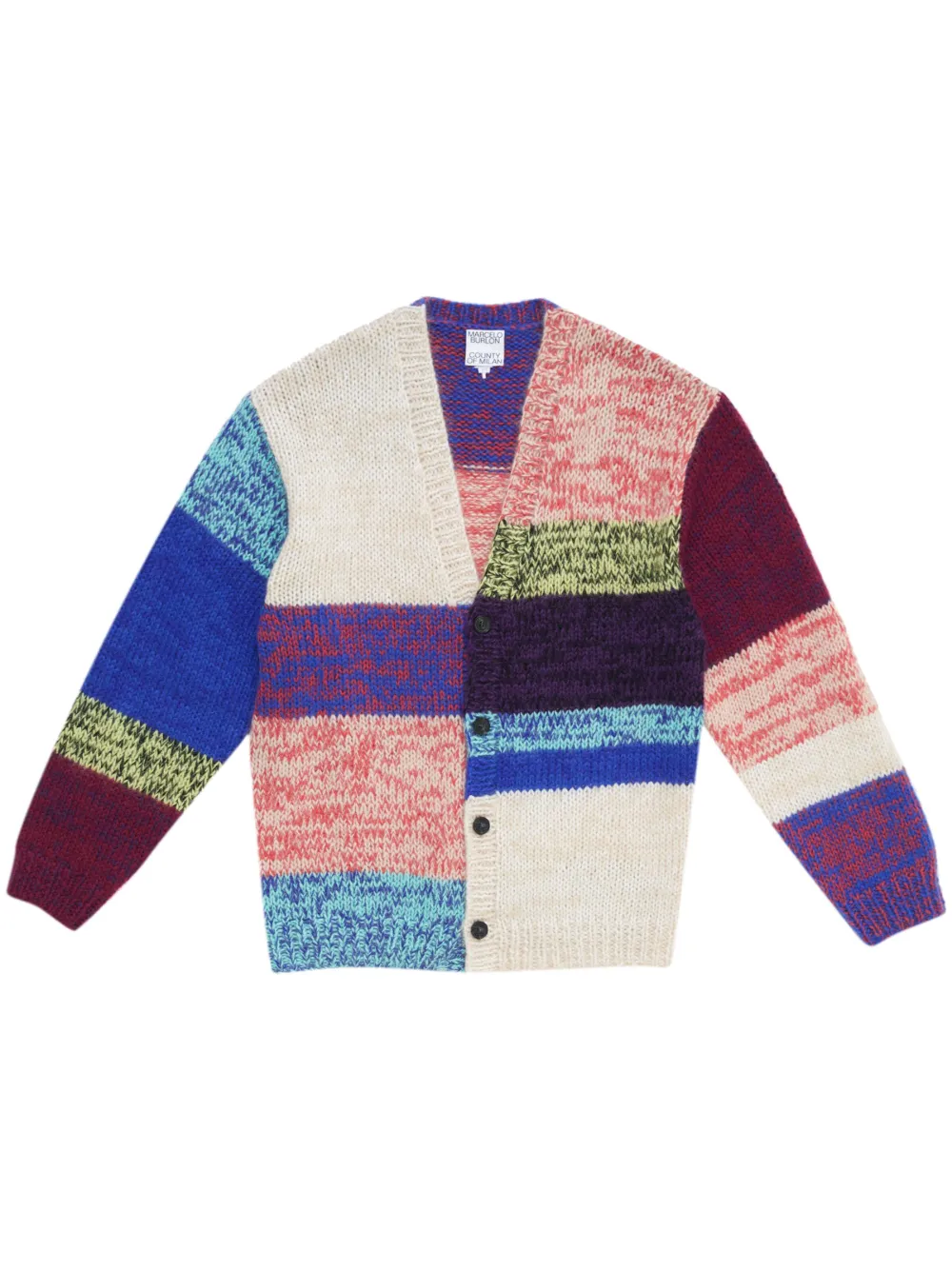 

Полосатый кардиган с V-образным вырезом Marcelo Burlon County of Milan, фиолетовый