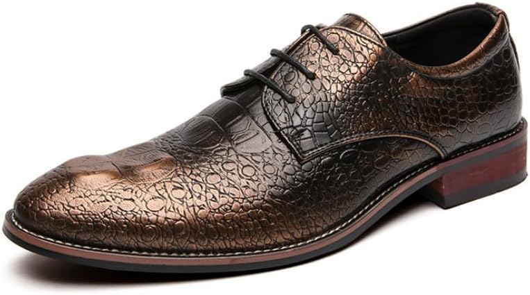 

Мужские классические туфли-оксфорды из искусственной кожи с перфорацией, шнуровкой и в стиле кубинских туфель Waolsu, Bronze Us8=uk7=eur41