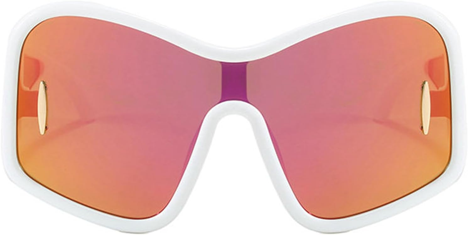 

Солнцезащитные очки Willochra Oversized Wave Maske для женщин и мужчин, модные винтажные солнцезащитные очки в стиле панк, большая оправа, защита от УФ-излучения UV400, F25, C7