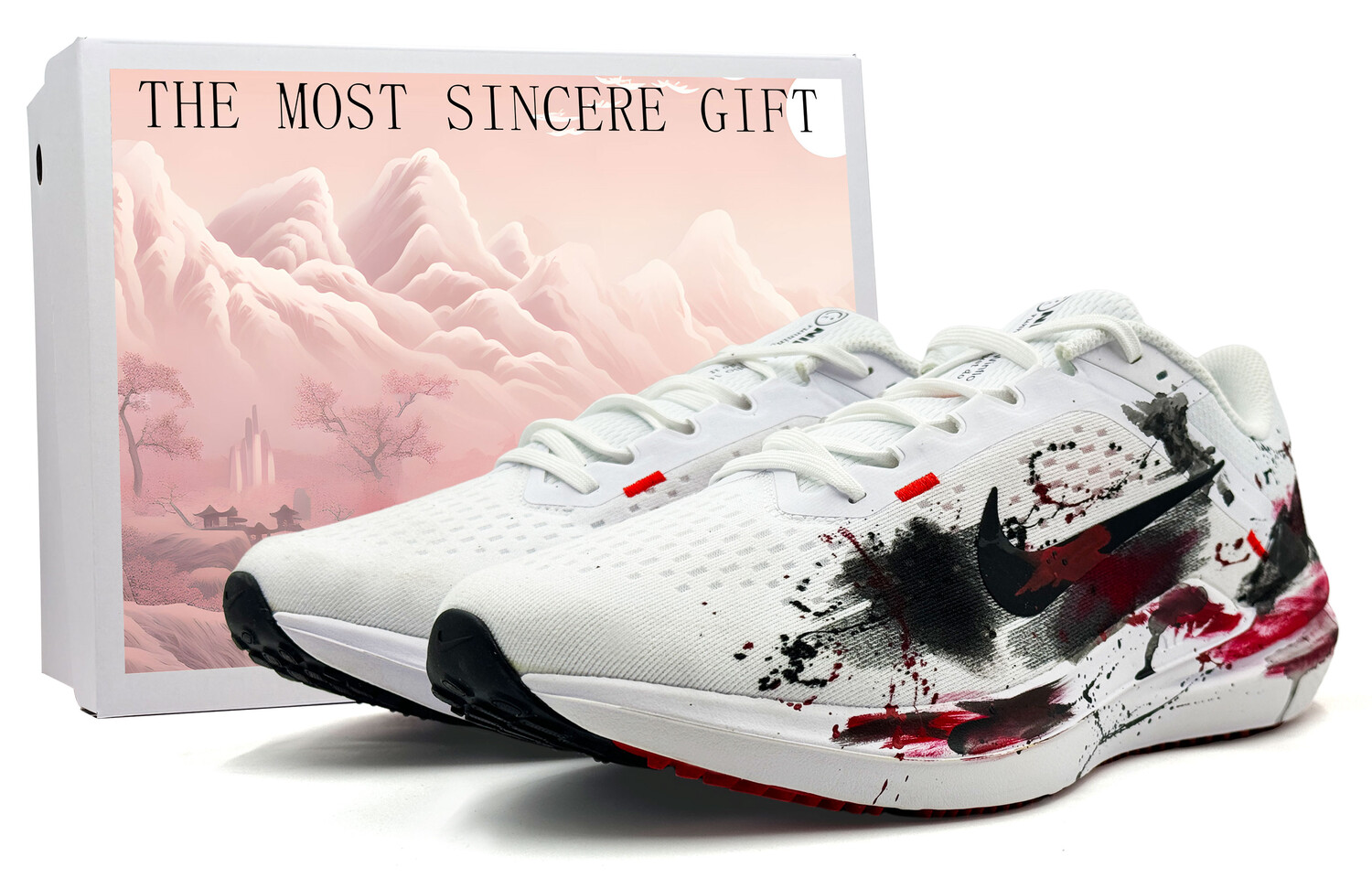 

Кроссовки Air Winflo 10 мужские низкие белые/черные/красные Nike