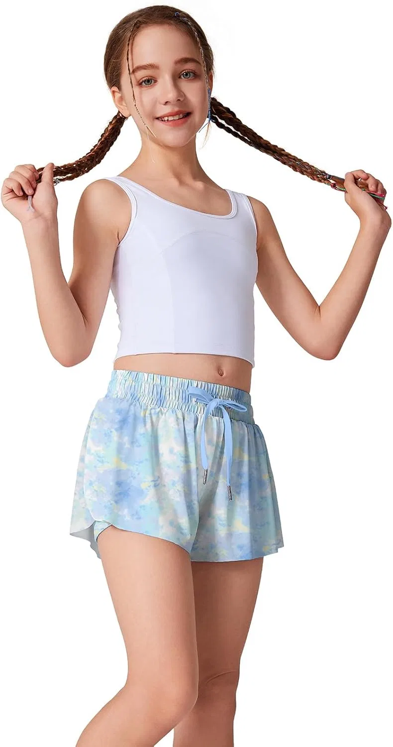 Детские шорты для бега Butterfly LaBeca, двойной слой, Tie Dye Blue — фото 2