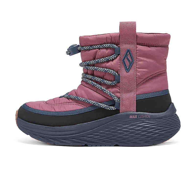 Зимние ботинки женские Skechers текстильные на платформе, розовый — фото 2