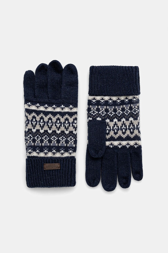 

Перчатки из смесовой шерсти Barbour, темно-синий