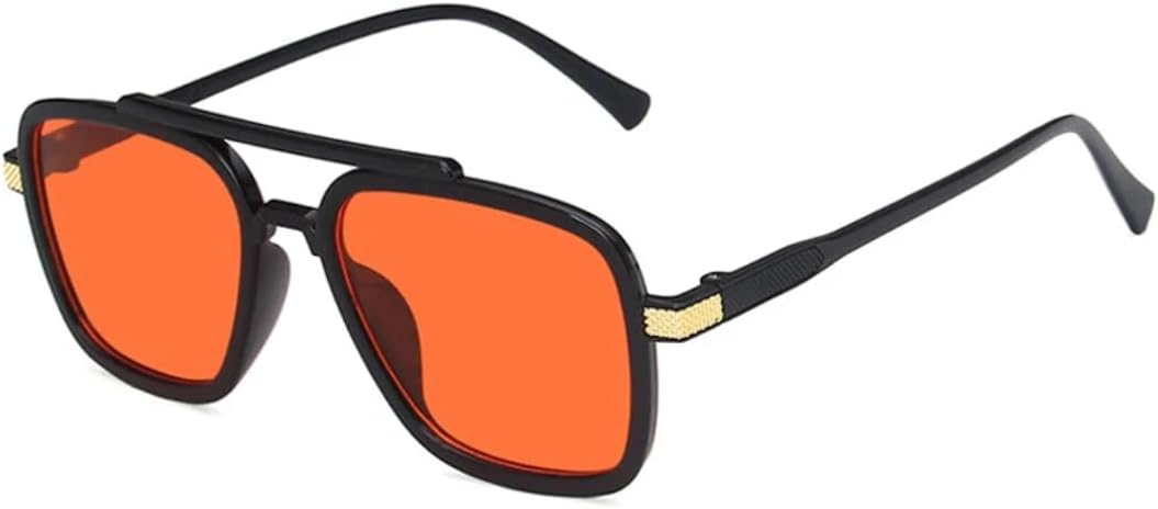 

Классические ретро-солнцезащитные очки с двойной перемычкой для женщин, панк-солнцезащитные очки для мужчин, летние очки для вождения и путешествий, защита от УФ-излучения UV400 VVTWSSW, Black Red