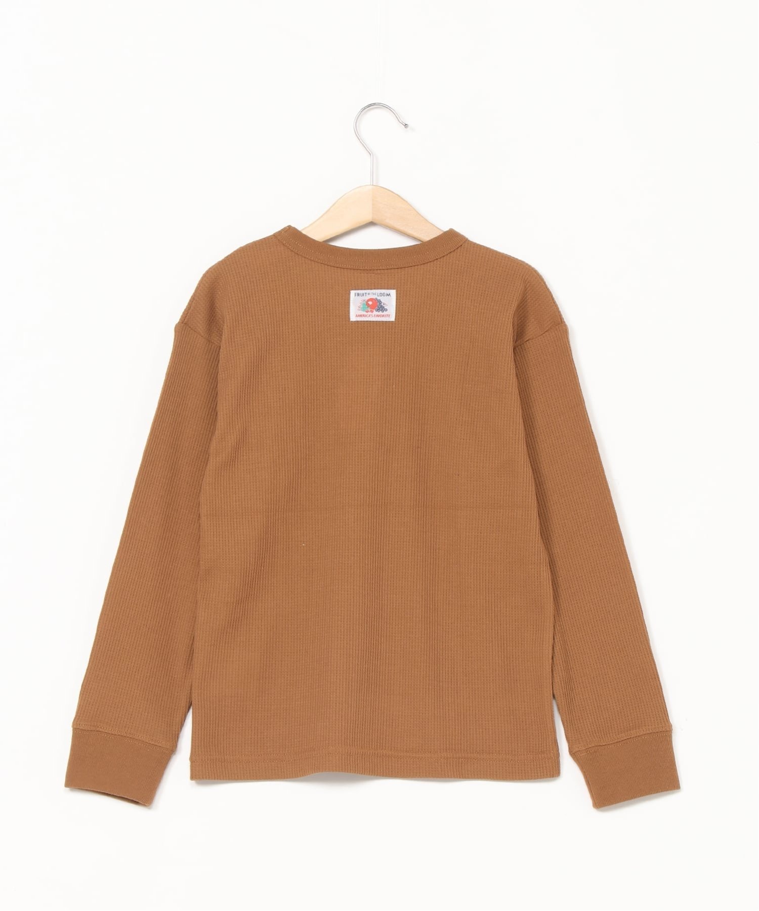 Футболка с длинным рукавом FRUIT OF THE LOOM/(K) Waffle, Beige — фото 2