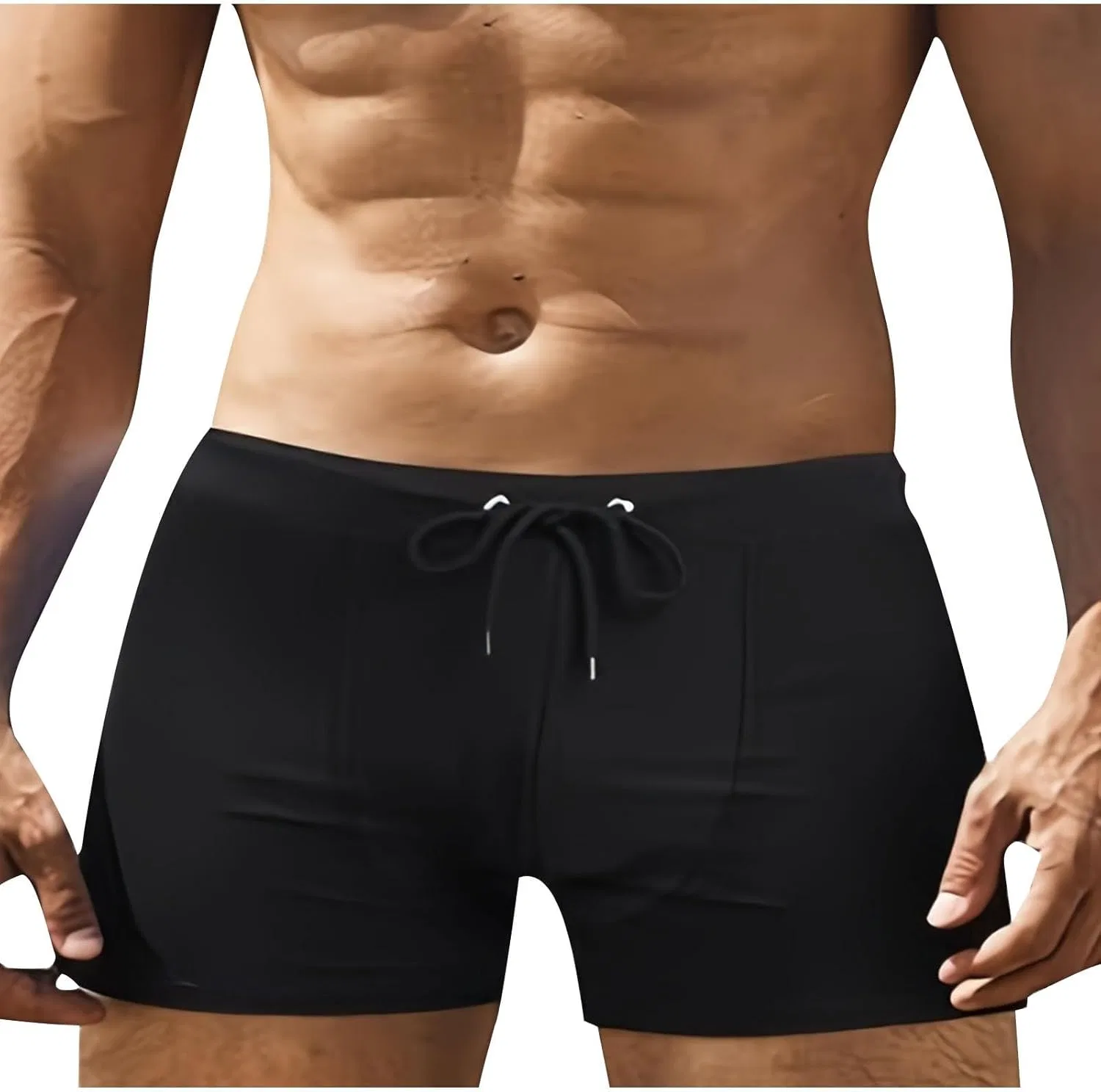 Плавки без сетки, Quick Dry, Elastic Waist, A35_black